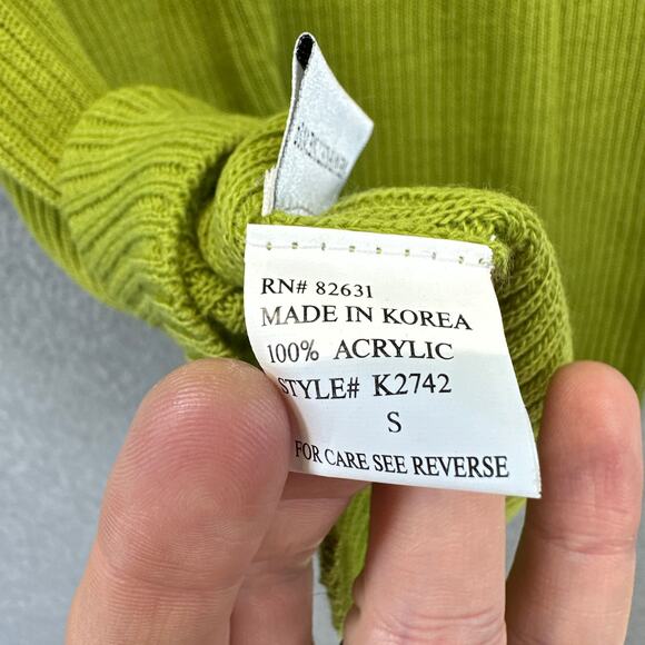 Newport News Sweater Dress Womens Size S Green 100% Acrylic Turtleneck Ribbed - Picture 5 of 11